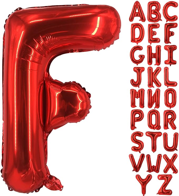 Lovoir 40 Inch Large Red Letter F Balloons Big Size Jumbo Mylar Foil Helium Balloon for Birthday Party Celebration Decorations Alphabet Red F