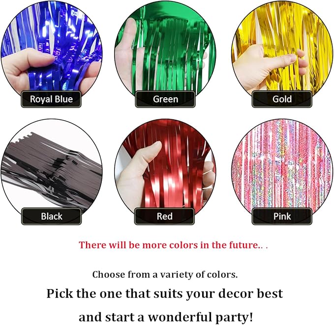3 Pack Pink Total 30 Feet Foil Fringe Garland Metallic Tinsel Banner Wall Hanging Drapes Parade Float Skirting Decorations for Trailer Mardi Gras Party Birthday Wedding (Iridescent Pink)
