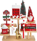 Christmas Decorations 8 PCS Tiered Tray Decor Set, Cute Tabletop Christmas Decor for Home Shelf Mantel Fireplace Office Desk Coffee Bar Xmas Table Centerpieces Tray Objects Holiday Decoration Set