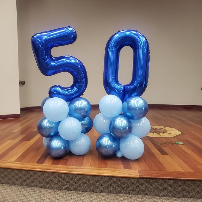 Balloon Numbers 40 Inch 5 Ballon for 5th Birthday Decorations, 15 25 35 50 Big Dark Blue Number Balloons for Wedding Photo Shoot Party Decor