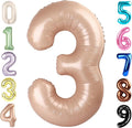 Numbers Balloon 3, 40 Inch Large Light Brown Balloon for Three Year Old Birthday Decor, 3 13 30 31 Birthday Party Decorations for Wedding Supplies