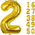 40 Inch Number Balloons 2 Gold Big Giant Jumbo Number Foil Mylar Balloons for 2th Birthday Party Supplies Anniversary Events Decorations (Gold-2)