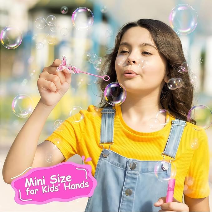 AFZMON 24Pcs Mermaid Party Favors Bubble Wands for Kids, Glitter Mermaid Tail Mini Bubbles Birthday Gift Toy Goodie Bag Stuffers Classroom Prizes Wedding Party Supplies Decorations