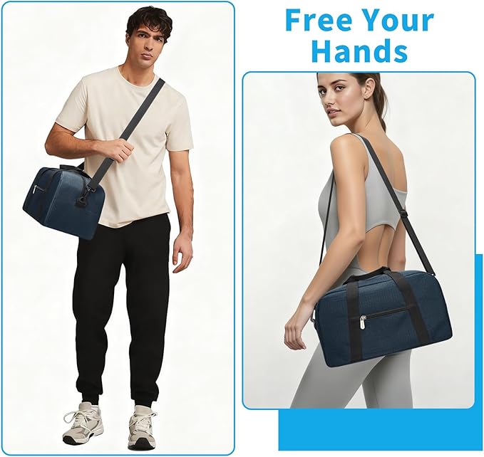 Apenze Small Gym Bag 14 inch lightweight Carry On Mini Duffel Bag for Travel Sport - Navy Blue