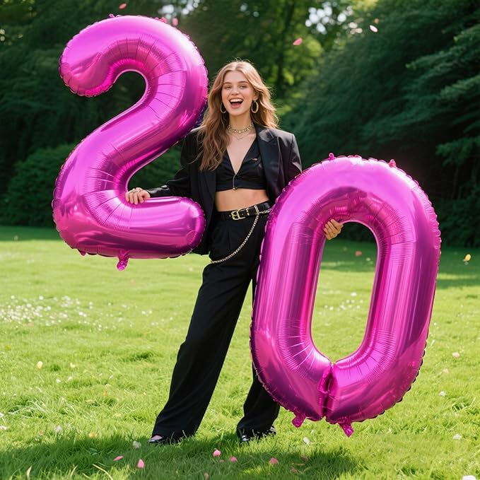 40 Inch Rose Purple Large Balloon Number 0 Balloon,Jumbo Mylar Foil Helium Balloon for 10 20 30 40 50 60 Birthday Digital Balloons for Birthday Party,Wedding Anniversary Party Decorations