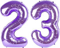 40 Inch Purple 23 32 Large Number Balloon, 23 32 purple Birthday Party Decorations, Numbers 23 32 Foil Balloons for Anniversary Graduations Celebration Supplies