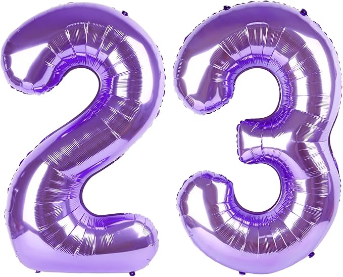 40 Inch Purple 23 32 Large Number Balloon, 23 32 purple Birthday Party Decorations, Numbers 23 32 Foil Balloons for Anniversary Graduations Celebration Supplies