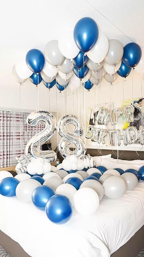 Silver 8 Balloon, Number Balloons 40 Inch, 8th Birthday Decorations for Boys Girls, Silver Birthday Balloons, Silver Party Supplies, Number 8 Balloon