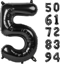 5 Number Balloon 40 Inch, Black Party Supplies, 5th Birthday Balloons Decorations