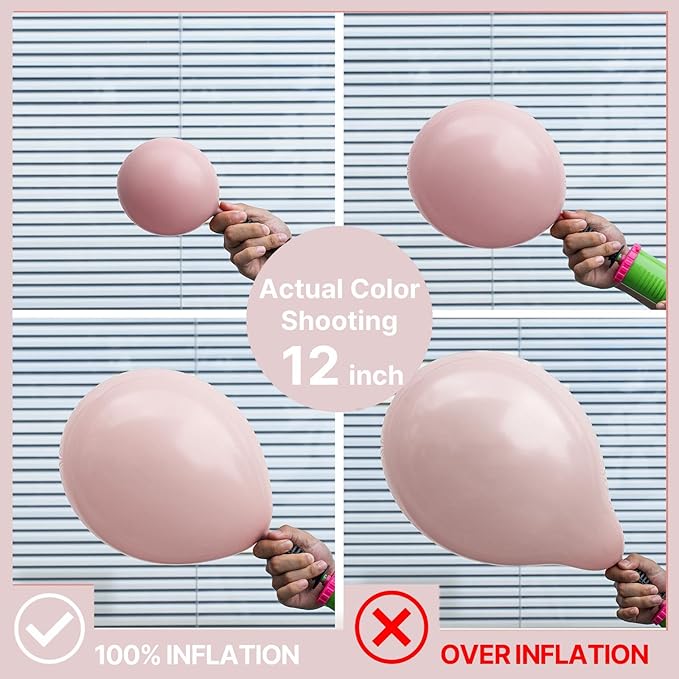 PartyWoo Dusty Pink Balloons 50pcs 12 Inch Boho Blush Lilac Pink Latex Helium Balloons for Princess Birthday Baby Shower Graduation Gender Reveal Anniversary Bachelorette Party Decorations Pink-F54