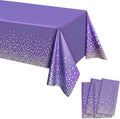 Purple Plastic Tablecloth, 4-Pack Disposable Table Cloth, 104x179 Inch, Suitable for Birthday, Graduation, Wedding, Banquet