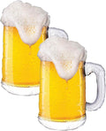 Set of 2 Realistic Foaming Beer Mug 34" Foil Party Balloons