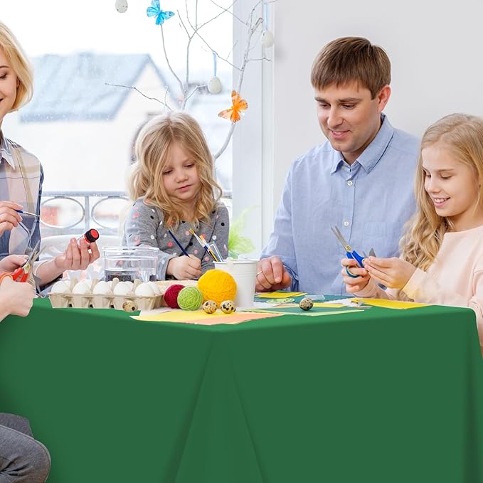 6Pcs Green Tablecloths for Rectangle Tables,Disposable Plastic Table Cloth,Waterproof Green Table Cover for Graduation Birthdays Weddings Anniversary Party Decorations,54 x 108 Inch