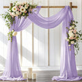 Wedding Arch Draping Fabric 30'' x 18FT Sheer Chiffon Arch Drape Backdrop 2 Panel Lilac Drapes for Easter Bridal Shower Baby Shower Photo Booth Church Decor Birthday Party Outdoor Decoration