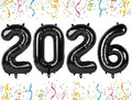 40 Inch Black Number Balloons, 2026 Number Balloons, New Years Decorations, 2026 Balloon for Graduation Happy New Year and 2 6 20 26 Birthday Parties