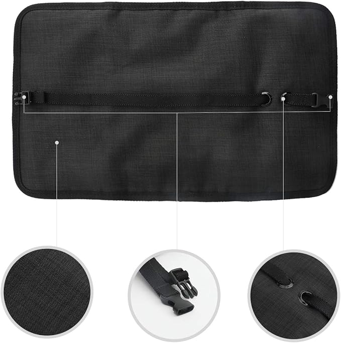 Patu Roll Up Electronics Accessories Travel Gear Organizer Case, Black - Portable Universal External Batteries Hard Drives Cable Management Healthcare Cosmetics Kit Bag