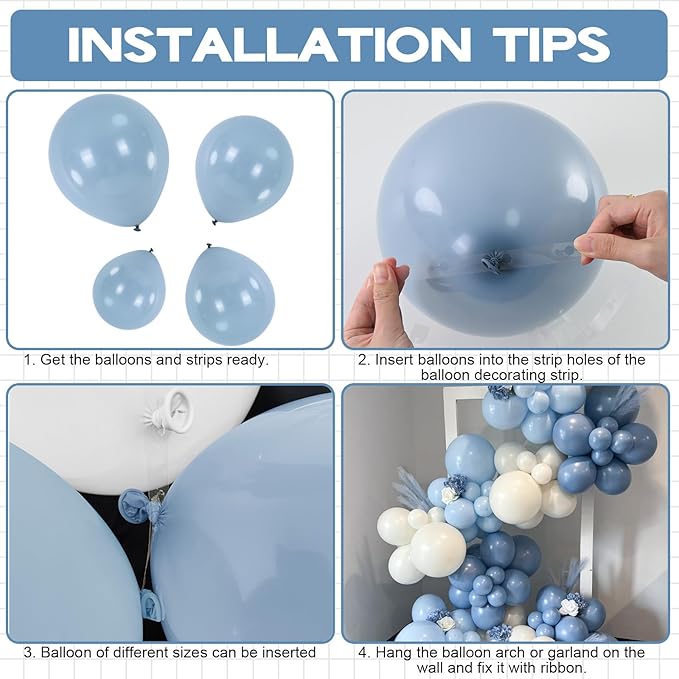 Dusty Blue Balloons Arch Haze Blue Balloons Garland Mist Aqua Fog Balloon Different Sizes 5 10 12 18inch Helium Latex Balloon Boho Birthday Party Decoration Wedding Baby Shower Bachelorette Graduation