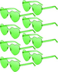 Frienda 8 Pairs Heart Shaped Sunglasses for Women Rimless Heart Glasses Candy Color Sunglasses for Party Favor