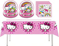 41 pcs Pink Cat Party Decoration Hello Cat Pink Kite Including 1pc Tablecover 20 pcs 7 inches Plates and 20 pcs 6.5 inches Napkins Cat Theme Birthday Party Decoration Favor Sets (Rainbow 41)