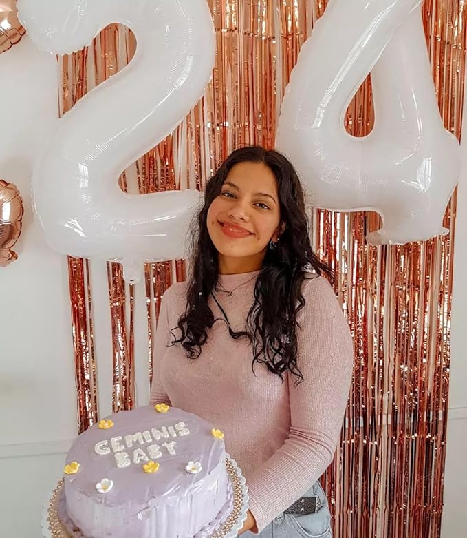 White Number 4 Balloon 40 Inch, 4 Balloon Number, 4th Birthday Decorations, White Party Supplies for Boys Girls