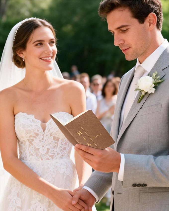 WeddingGiftsWedding Vow Books His and Hers, Wedding Vow Books with Soft Touch Gold Foil Engraving, Wedding Essentials, Wedding Accessories