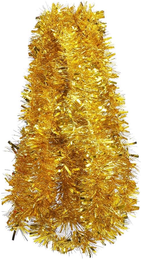 DECORA Gold Tinsel Garland for Christmas Tree Decorations Wedding Birthday Party Supplies 33 FEET
