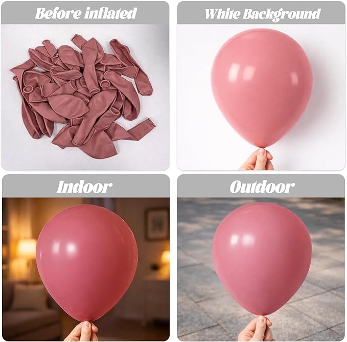 130pcs Retro Pink Balloons Different Sizes 18" 12" 10" 5" Blush Pink Latex Balloon Garland Arch Kit for Birthday Baby Shower Valentine's Day Wedding Anniversary Party Decorations