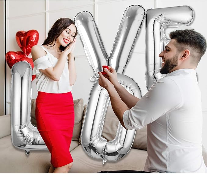 Letter Balloons 40 Inch, Single Silver Letter X Balloons Aluminum Hanging Foil Film Balloon for Baby Shower, Wedding Anniversary, Graduation, Birthday Party Decoration