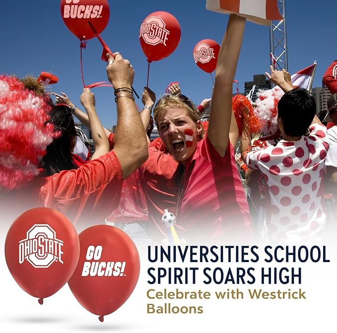 Nebraska Cornhuskers Balloons 10 Pack 11" Official Licensed Logos, Helium Quality Latex Balloons, Perfect for College Football Team Celebration, Decorated Front and Back by Westrick