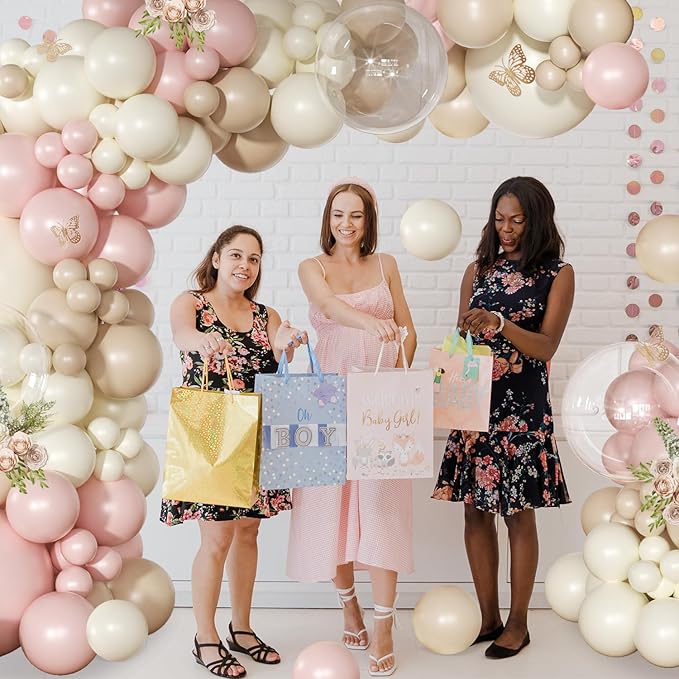 Dusty Pink Balloon Arch Kit 126 Pcs Pink and Sand White Balloon Arch Garland Kit for Wedding Birthday Baby Shower Gender Reveal Decorations