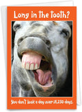 NobleWorks Funny 50th Birthday Milestone Greeting Card with 5 x 7 Inch Envelope (1 Card) Horse Teeth - 50 C10675MBG