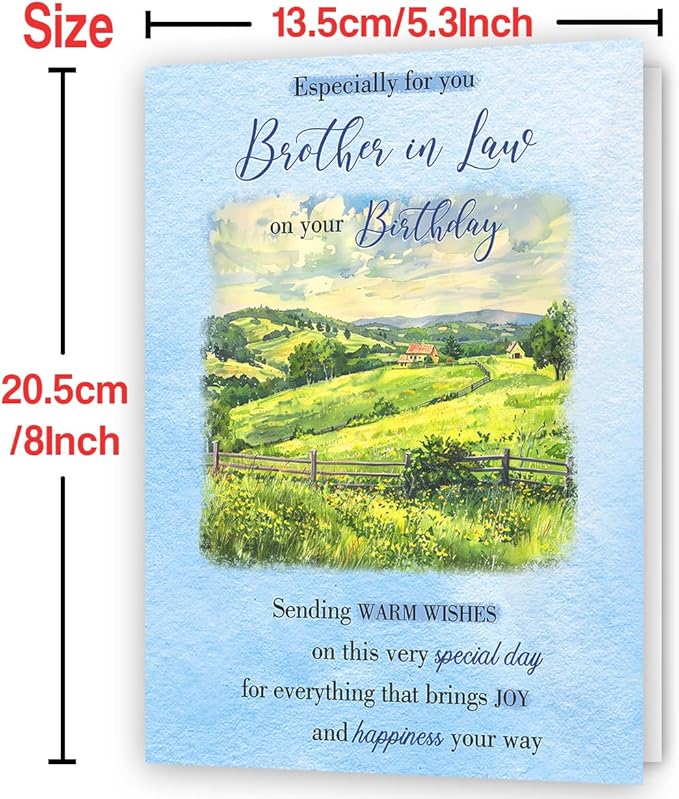 Brother in Law Birthday Card,Countryside Painting Birthday Gifts for Brother-in-Law