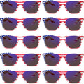 YQVIE Bulk American Flag Sunglasses for Adult Retro Independence Day Glasses UV400 Protection