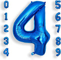 AULE 40 Inch Large 4 Balloon Numbers Blue, Big Foil Number Balloons, Giant Helium Happy Birthday Party Decorations for Man and Women, Huge Mylar Anniversary Party Supplies
