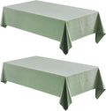2 Pack Rectangle Tablecloth, 52x70 inch, Water Resistant Wrinkle Free Linen Textured Table Cloth Washable, Decorative Fabric Table Cover for Dining, Party and Camping, Sage Green