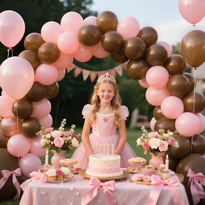 KAWKALSH Brown Balloon Arch Kit 111Pcs 18 12 5 Inch Latex Party Balloons Garland for Birthday Baby Shower Wedding Engagement Anniversary Christmas Party Decorations