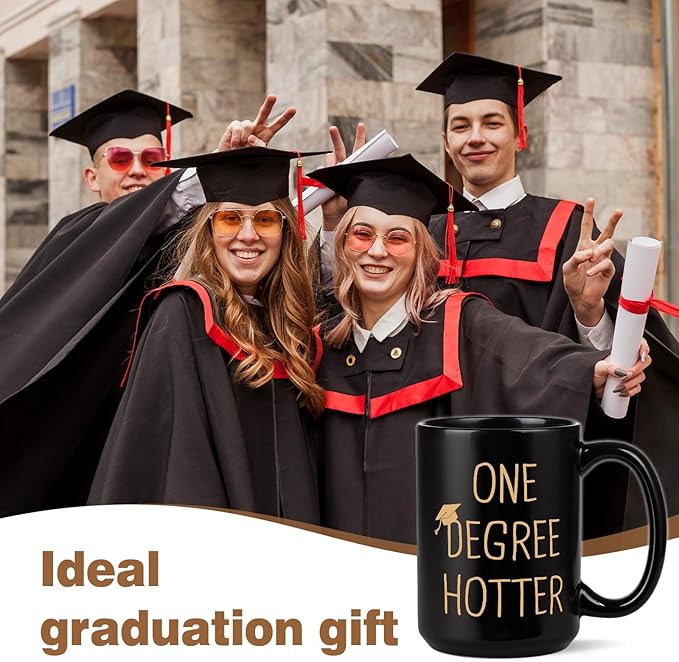 Graduation Gifts for Her, Him - 15oz Ceramic One Degree Hotter Mug - 2026 Funny College, Masters Degree, Phd, Nursing & Nurse, High School Grad Gifts for Women Men, Graduation Party Decorations