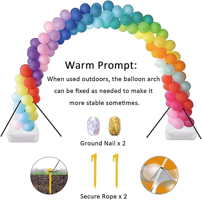 LANGXUN 20ft Balloon Arch Kit, Balloon Arch Stand For Birthday Party Wedding Graduation Decorations, Baby Shower Garden Arbors Photo Backdrop Party Supplies, 9ft-H x 10ft-L