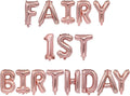 2 Set 32Pcs Rose Gold Fairy 1st birthday Letter Balloons 16in Balloon Foil Letter Decorations Party Decor Rose Gold Letter Balloons Fairy 1st birthday Party Supplies