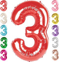 Numbers Balloon 3, 40 Inch Large Red Balloon for Three Year Old Birthday Decor, 3 13 30 31 Birthday Party Decorations for Wedding Supplies