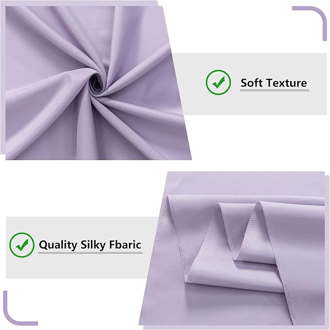 MYSKY HOME 10ft x 7ft Party & Wedding Curtains - Light Purple Background Drapes with Rod Pocket for Baby Showers & Stage, 5ft x 7ft, 2 Panels