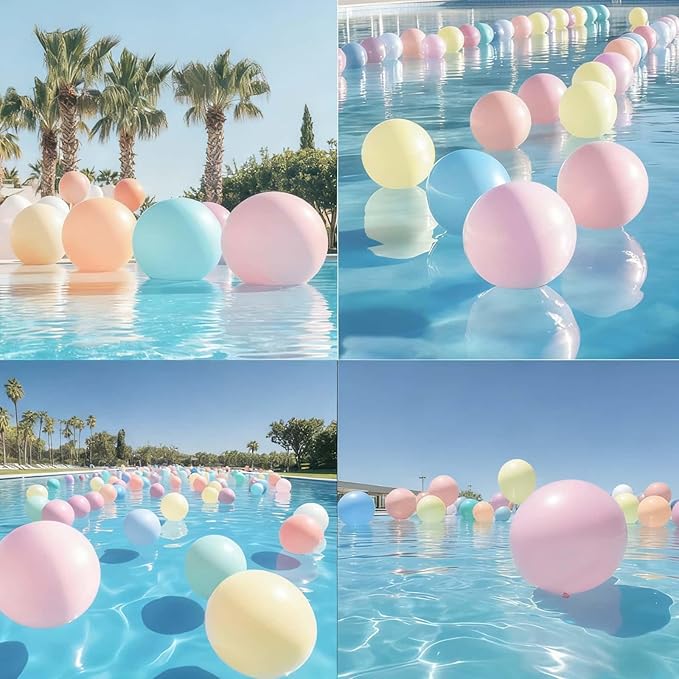 50 Pack Pastel Balloons 18 24 36 Inch Macaron Rainbow Colors balloon Various Sizes, for Baby Shower, Birthday, Wedding, Easter Party Decorations