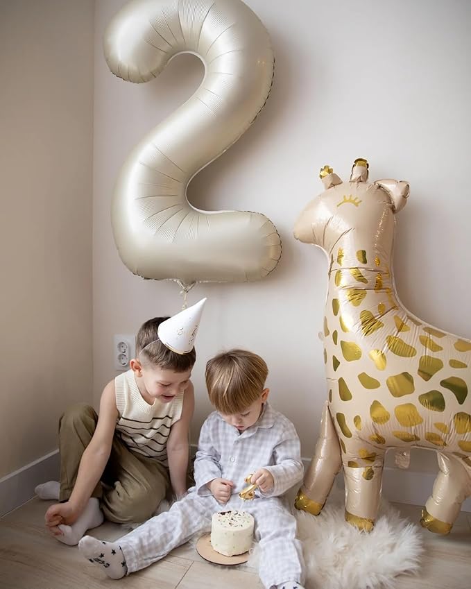 Cream 7 Balloon, Number Balloons 40 Inch, Cream 7th Birthday Decorations for Kids Girls Boys, Party Decoration for Women Men, Number 7 Balloon