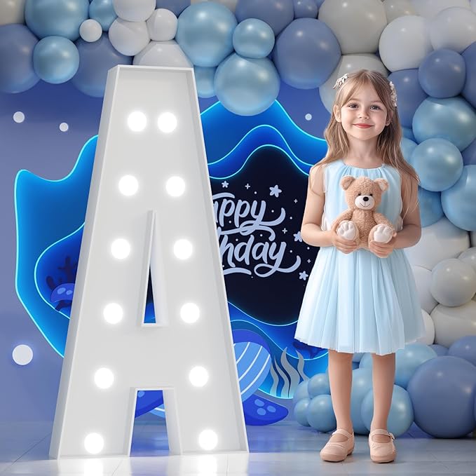 4FT Marquee Light up Letters: Large Marquee Letter A for Marry Me Proposal Graduation Decorations, Marquee A Sign for Birthday Party Gender Reveal Party Wedding Engagement Decor Anniversary Balloon