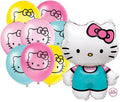 Hello Kitty Balloons | Set of 9 | Large 25" Hello Kitty Balloon (1) and 12" Balloons (8) | Sticker | Hello Kitty Birthday Decorations and Party Supplies | Officially Licensed