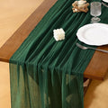 Socomi 3pcs Emerald Green Easter Spring Cheesecloth Table Runner Gauze 120 Inch Rustic Boho Cheese Cloth Runner for Wedding Party Baby Bridal Shower Centerpiece Decoration Holiday Home Decorations