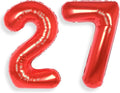 AULE 40 Inch Big Red Foil 27 Number Balloons for Women Large 27th Happy Birthday Decorations Giant Huge Helium Mylar 72 Anniversary Party Decor