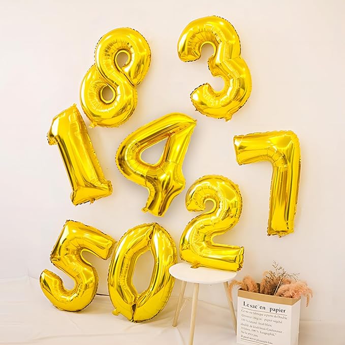 Gold Number Balloons Birthday Balloons - Giant Gold Number 7 Balloon 40 inch, Numbers Balloon Birthday Decorations, Gold Party Supplies for Women Men