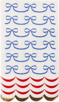 Bonjour Fête 4th of July Bow Flag Guest Towels | 3-Ply Fancy Large Napkins | Patriotic Parties & BBQs | Premium Party Table Decor | Party Supplies Decorations | Gold Foil | Pack of 20, 1/6 Folded