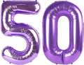 Balloons 50 Number, Foil 40 Inch Purple 50th Birthday Party Decoration for Men & Women, Big Number Balloons Party Supplies for Engagement Wedding Anniversary